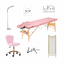 Load image into Gallery viewer, Lash Extension Bed, Chair, Light & Cart (4pc set)