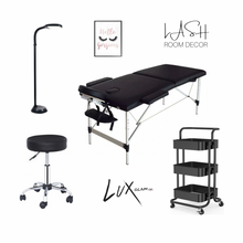 Load image into Gallery viewer, Lash Extension Bed, Chair, Light, Cart (4pc set)