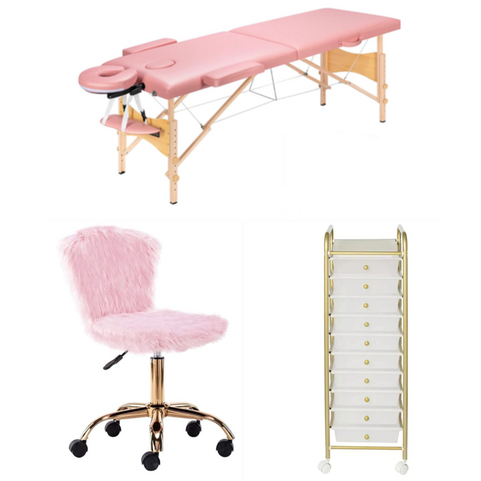 Lash Extension Bed Chair Cart